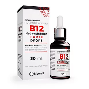 Laborell Witamina B12, Forte Drops, 30 ml - Witaminy i minerały dla sportowców - miniaturka - grafika 1