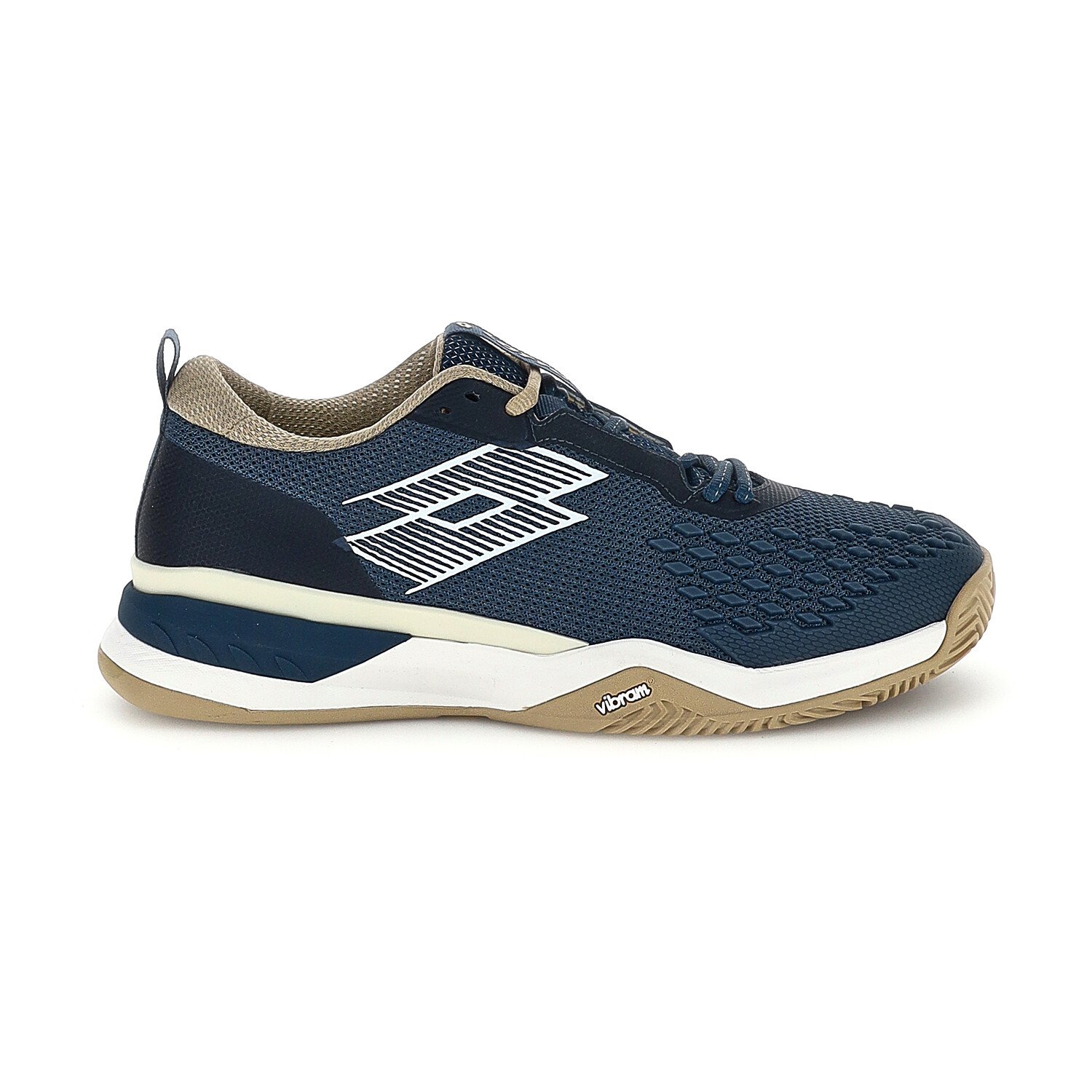 Męskie buty tenisowe Lotto Raptor Hyperpulse 100 III Clay Indigo Blue/All White/Irish Beige EUR 42