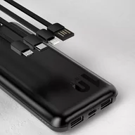 Kostki, złączki, wtyczki - Dudao K6Pro uniwersalny powerbank 10000mAh z kablem USB, USB Typ C, Lightning biały (K6Pro-white) - miniaturka - grafika 1