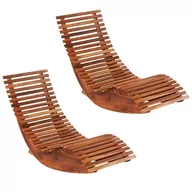Fotele i krzesła ogrodowe - vidaXL Leżaki bujane, 2 szt., lite drewno akacjowe - miniaturka - grafika 1