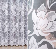 Firany - Firana żakardowa wzór 023338, 200x270cm prosta w kwiaty (z obszyciem) - miniaturka - grafika 1