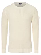 Swetry męskie - Joop Jeans - Sweter męski  Hadriano, beżowy|biały - miniaturka - grafika 1