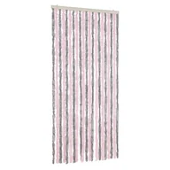 Zasłony - vidaXL Szenilowa zasłona Fly srebrno-szaro-różowa 90x220 cm - miniaturka - grafika 1