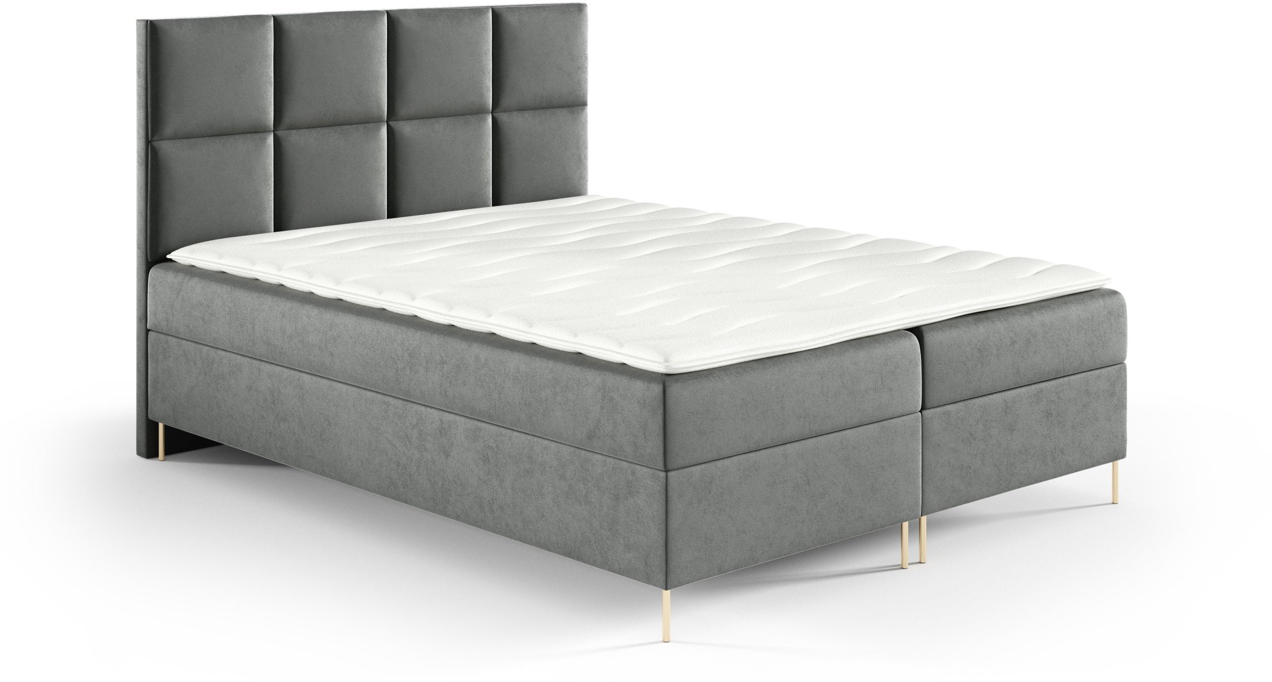 Łóżko kontynentalne Gobi Box 140x200 z nogami riviera 91