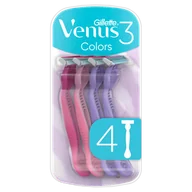 Maszynki do golenia i wkłady - Gillette Venus 3 Colors, maszynka do golenia dla kobiet, jednorazowa, 4 sztuki - miniaturka - grafika 1