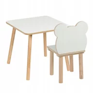 Zestawy mebli dla dzieci - Stolik i krzesełko dla dzieci Miś 50 x 50 x 47cm zestaw mebli MDF + drewno - miniaturka - grafika 1
