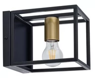 Lampy ścienne - Sigma Vigo 32227 kinkiet oprawa ścienna 1x60W E27 czarny/złoty - miniaturka - grafika 1