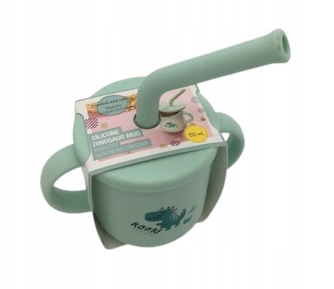 Smukee DINOZAUR Kubeczek ze słomką silkonowy dla dzieci