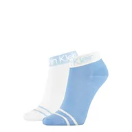 Skarpetki damskie - Calvin Klein Skarpety damskie Short Sos Legwear Logo Zoey Socks, jasnoniebieski, rozmiar uniwersalny - miniaturka - grafika 1