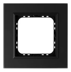 Ospel Ramka  pojedyncza SONATA szronione szkło 4mm - czarny/czarny - Klawisze i ramki - miniaturka - grafika 1