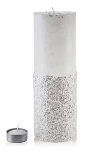 ŚWIECA LAMPION WALEC 120X360 DIAMENT BIAŁY - Świeczniki - miniaturka - grafika 1