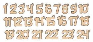 Kalendarz ADWENTOWY zawieszki numerki 24szt 3cm - Ozdoby bożonarodzeniowe - miniaturka - grafika 1