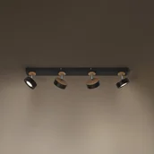 Lampy sufitowe - OSRAM Reflektor sufitowy LED PLUTO, czarny, 4 punkty świetlne, 3000 K PLUTO, czarny, salon / jadalnia, metal - miniaturka - grafika 1