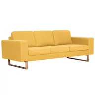 Sofy i kanapy - Elegancka trzyosobowa sofa ELIOR Williams 3X, żółta, 75x82x200 cm - miniaturka - grafika 1