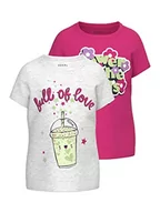Koszulki i topy damskie - NAME IT Girl's NMFVEEN 2P SS TOP D1 T-Shirt, Bright White/Pack:PINK Yarrow, 104, Jasna biel/opakowanie: różowy, 104 cm - miniaturka - grafika 1