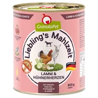 Mokra karma dla psów - GranataPet Liebling's Mahlzeit, 6 x 800 g - Jagnięcina i serca drobiowe - miniaturka - grafika 1