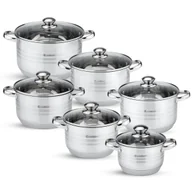 Zestawy garnków i patelni - Elitehoff 12-Częściowy Zestaw Garnków Indukcyjnych Ze Stali Nierdzewnej - miniaturka - grafika 1