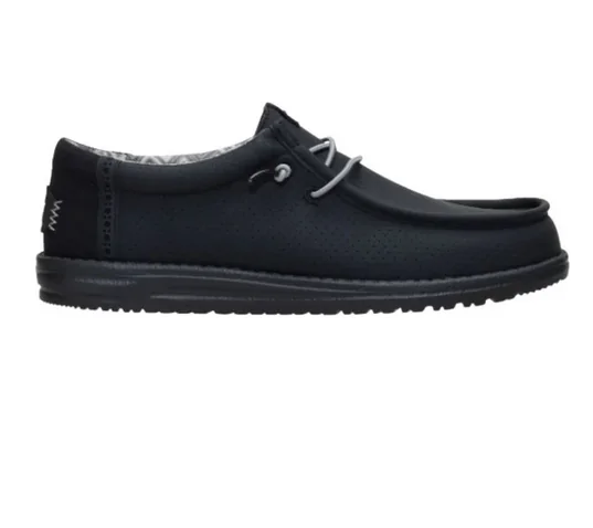 BUTY MĘSKIE HEY DUDE WALLY Letnie Wsuwane Lekkie Mokasyny 45150-001 czarny 43