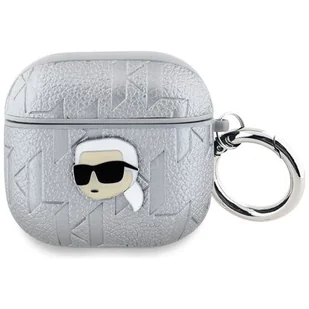 Etui na słuchawki KARL LAGERFELD Monogram Karl Head do Apple AirPods 4 Srebrny - Akcesoria do słuchawek - miniaturka - grafika 1