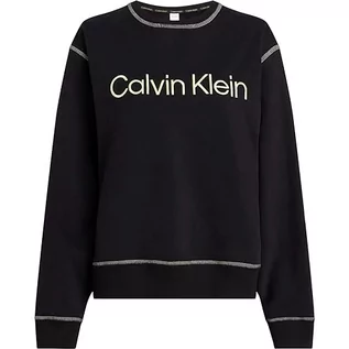 Swetry damskie - Calvin Klein Sweter damski L/S, Czarny/Sunny Lime, XL - grafika 1