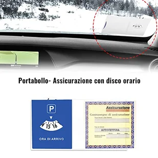 4R Quattroerre.it 1605 uchwyt na dokumenty na przednią szybę samochodu samoprzylepna kieszeń z tarczą parkingową - Akcesoria motoryzacyjne - miniaturka - grafika 1