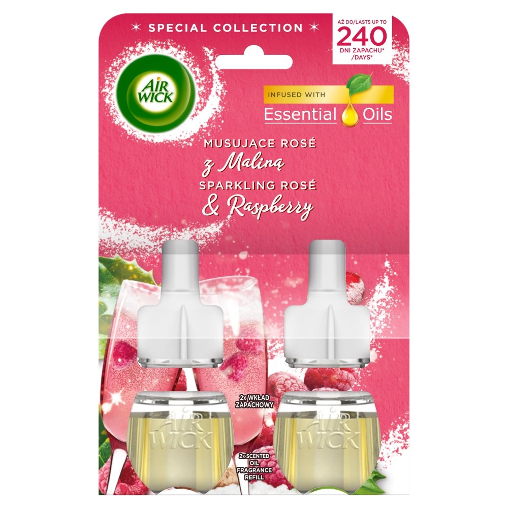 Air Wick Elektryczny Musujące Rose z Maliną/Sparkling Rose and Raspberry, Duopack 2x19 m