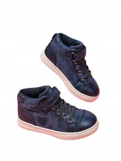 SHEIN GRANATOWE SPORTOWE BUTY DZIECIĘCE Z OZDOBNYMI DŻETAMI 25 11JD
