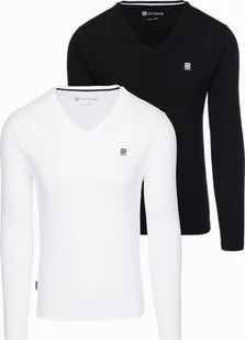 Ombre Zestaw longsleeve męski V-NECK - mix 2-pak V4 Z87 XL - Koszulki męskie - miniaturka - grafika 1