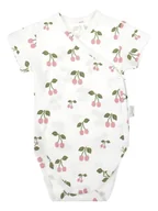 Body dla niemowląt - Dziewczęce body bawełniane krótki rękaw Wisienki kremowe, Nicol,r.62 - miniaturka - grafika 1