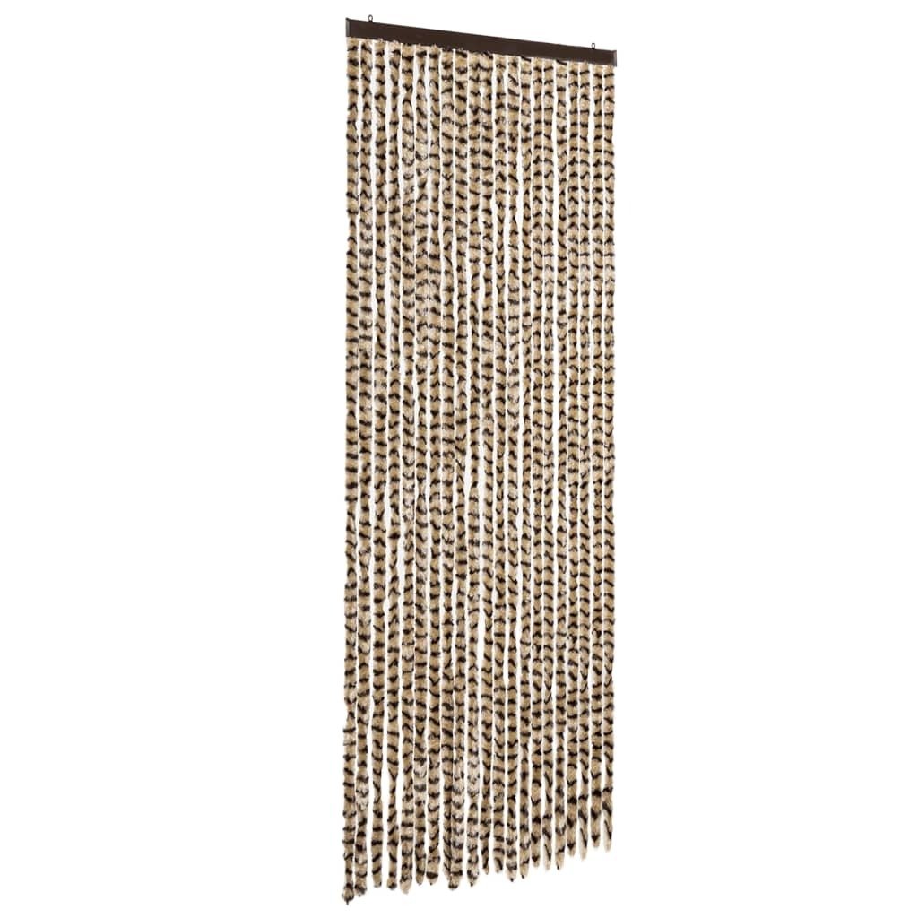 vidaXL Zasłona Fly beżowo-brązowa 90x200 cm szenilowa