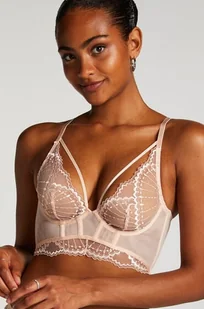 Hunkemöller Nieusztywniany długi biustonosz z fiszbinami Jade Różowy - Biustonosze - miniaturka - grafika 1