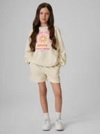 Spodnie i spodenki dla dziewczynek - 4F Spodenki dresowe dziewczęce - białe 164 (13-14 lat) - miniaturka - grafika 1