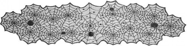 Bieżnik pajęczyna czarny 185x45cm
