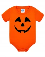 Body dla niemowląt - Body niemowlęce pomarańczowe nadruk z DYNIĄ na DZIEŃ DYNI szkoła 9M - miniaturka - grafika 1