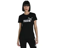 Koszulki i topy damskie - PUMA T-shirt damski ESS+ metaliczny logo, czarny, M - miniaturka - grafika 1
