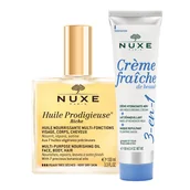 Zestawy kosmetyków damskich - Zestaw Nuxe Huile Prodigieuse Riche, intensywnie odżywiający olejek w sprayu do twarzy, ciała i włosów, 100 ml + krem nawilżający 3w1, 100 ml za 1 grosz - miniaturka - grafika 1