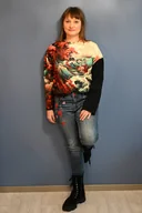 Bluzy damskie - Bluza bawełniana z nadrukiem Japonia - miniaturka - grafika 1