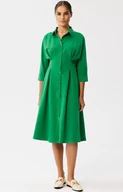Sukienki - Sukienka szmizjerka z zakładkami w talii w soczystej zieleni S351, Kolor zielony, Rozmiar S, Stylove - Primodo.com - miniaturka - grafika 1
