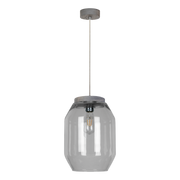 Lampy sufitowe - Britop LAMPA wisząca VASO 169020157 szklana OPRAWA loftowy ZWIS słoik przezroczysty drewno przydymiony drewno - miniaturka - grafika 1