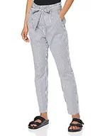 Spodnie damskie - VERO MODA Spodnie damskie, długość do kostek, wysoki stan, luźny krój, miękka, Snow White, 30-L - miniaturka - grafika 1