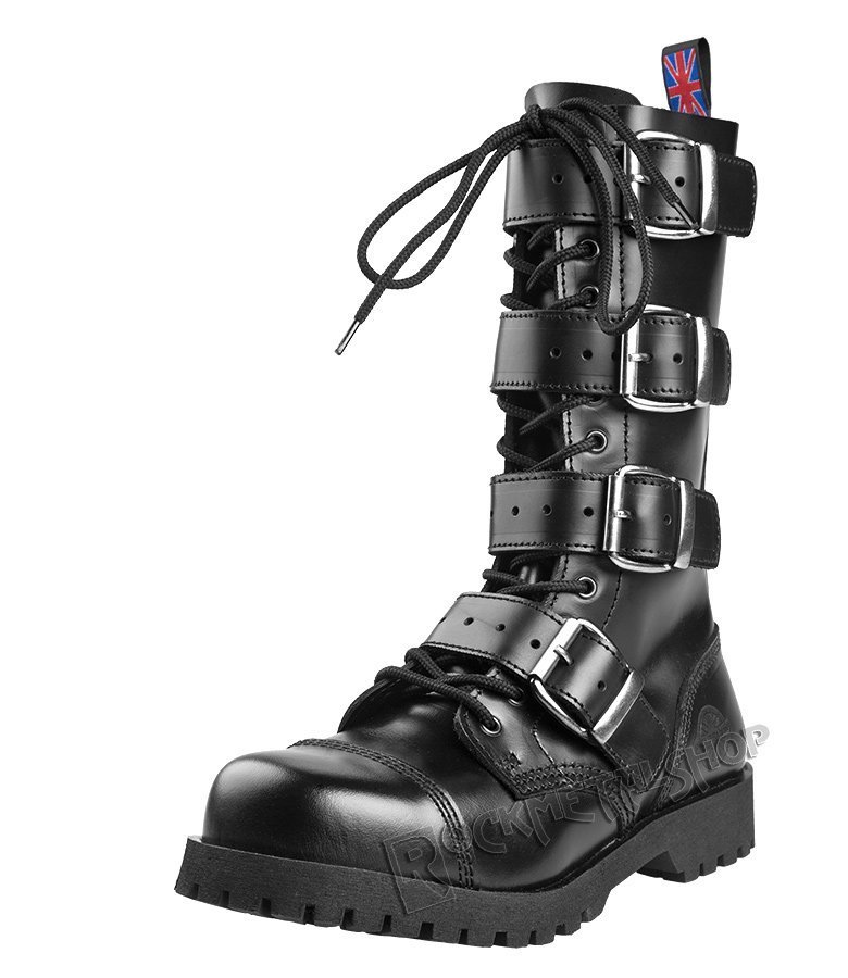 glany NEVERMIND - CZARNE (14 dziurek + 4 klamry) polerowane-40