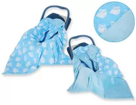 Koce i narzuty dla dzieci - Dwustronny Kocyk Do Fotelika Dla Niemowląt - Sowy Niebieskie - miniaturka - grafika 1
