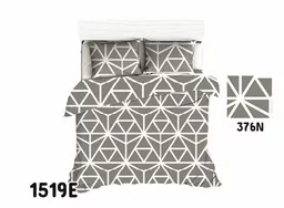 Extrapościel Pościel bawełniana 160x200 1519E szara biała geometryczna 376N - Pościel - miniaturka - grafika 1