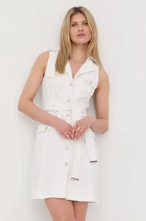 Sukienki - Morgan sukienka kolor biały mini dopasowana - grafika 1