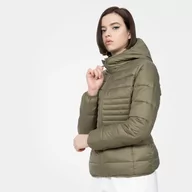 Kurtki damskie - Damska kurtka puchowa pikowana FILA SQUILLE - oliwkowa/khaki - miniaturka - grafika 1