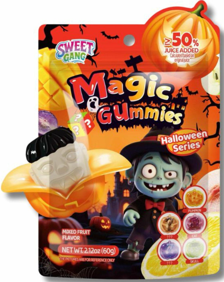 DAN TRADE MAGIC GUMMIES HALLOWEEN SERIES 60G !!! POMARAŃCZOWY