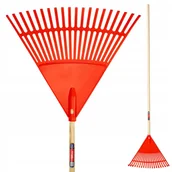 Grabie i motyki - Grabie do liści plastikowe Scotto 48 x 183 cm, czerwone - miniaturka - grafika 1