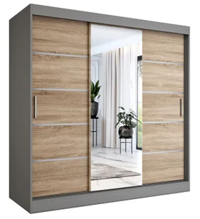 Szafa przesuwna 200 cm antracyt + dąb sonoma R7-K85 - Szafy Szafa przesuwna 200 cm antracyt + dąb sonoma R7-K85 - Szafy - miniaturka - grafika 1