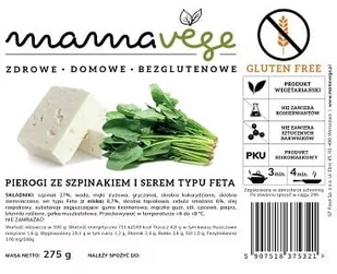 Pierogi ze szpinakiem i serem typu feta BEZGLUTENOWE 275 g Mamavege - Szybkie dania obiadowe - miniaturka - grafika 1