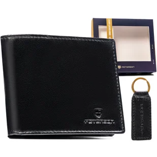 PETERSON portfel męski skórzany klasyczny zestaw z brelokiem - Portfele - miniaturka - grafika 1